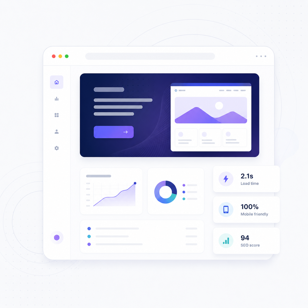 Website design and development services